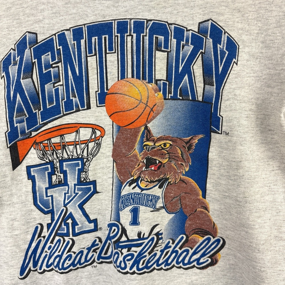 Vintage 90s Kentucky Wildcats Youth 10-12 Single Stitch Basketball T-Shirt - Picture 3 of 7